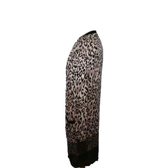 Oliver Leopard Print Cardigan Size Large Viscose Ombre Beige Brown Black - Picture 4 of 16